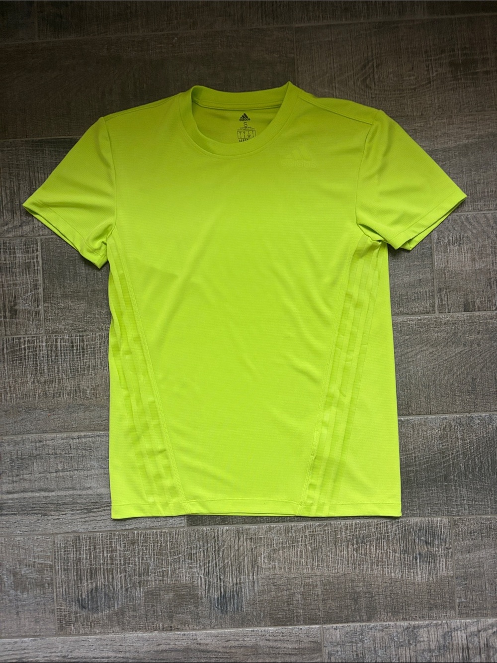 adidas Men’s Neon Lime Short Sleeve Performance Tee Mens Small